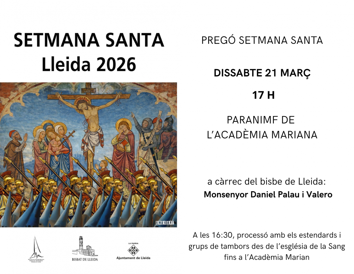 El bisbe Daniel oferirà el pregó de Setmana Santa el 21 de març